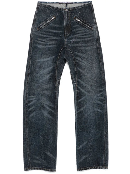 Rhinestone-Embellished Jeans