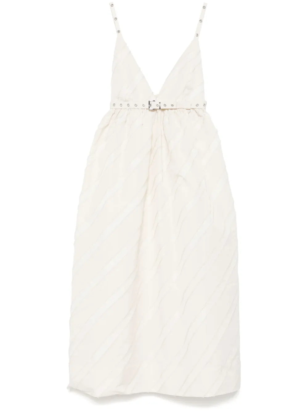 Stripe-Pattern Midi Dress