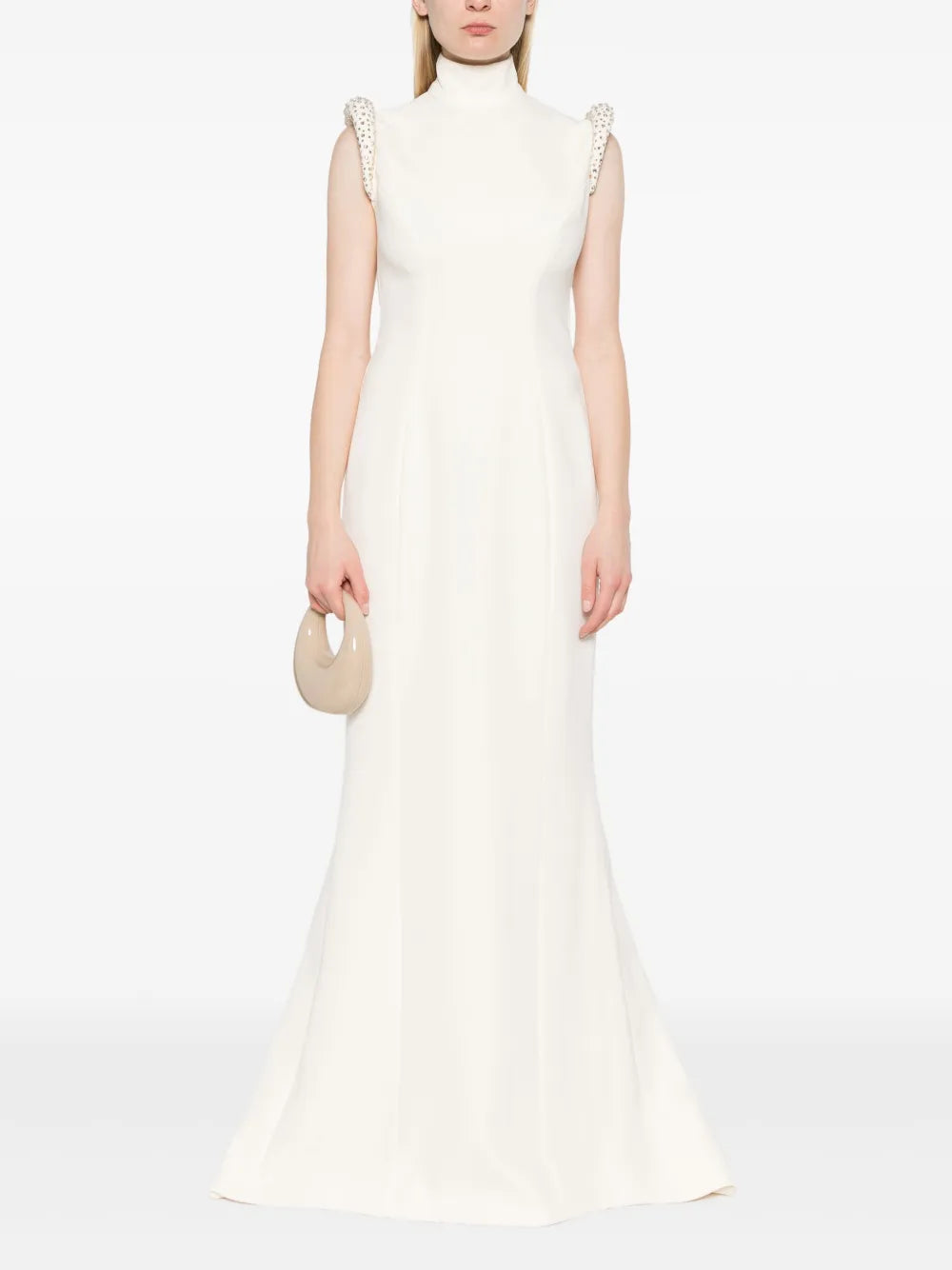 Crystal-Embellished Crepe Dress