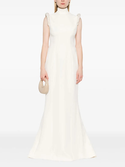 Crystal-Embellished Crepe Dress