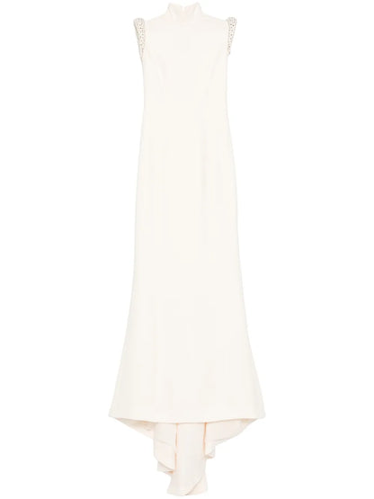 Crystal-Embellished Crepe Dress