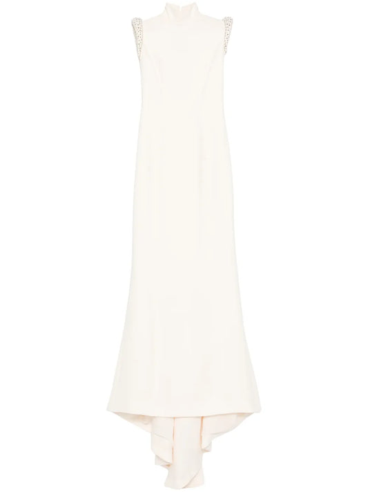 Crystal-Embellished Crepe Dress