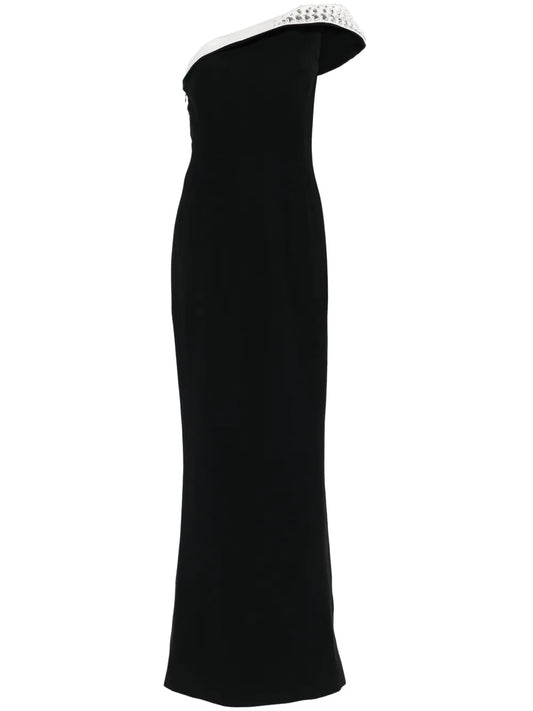 Crystal-Embellished Crepe Dress