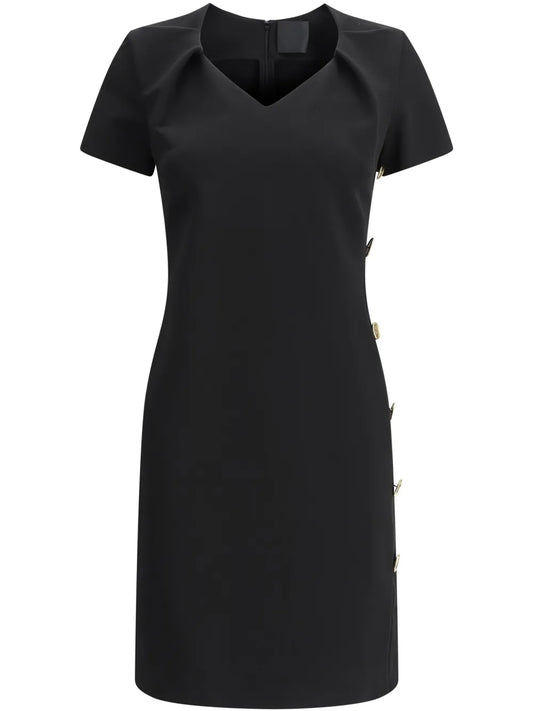 Button-Detail Punto-Milano Mini Dress