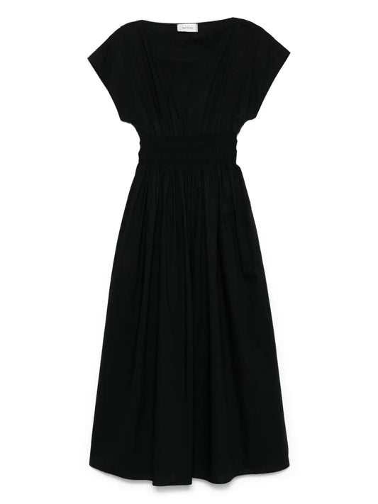Shirred-Waist Midi Dress