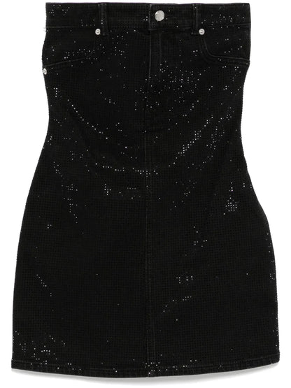 Crystal Embellishment Denim Dress