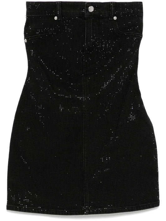 Crystal Embellishment Denim Dress