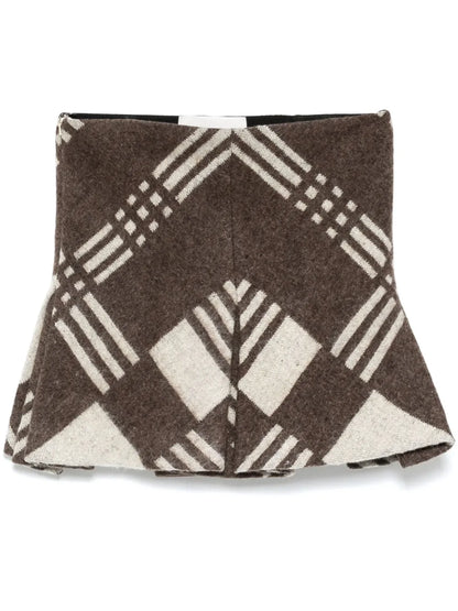 Reconstituted Military Blanket Pleated Skirt