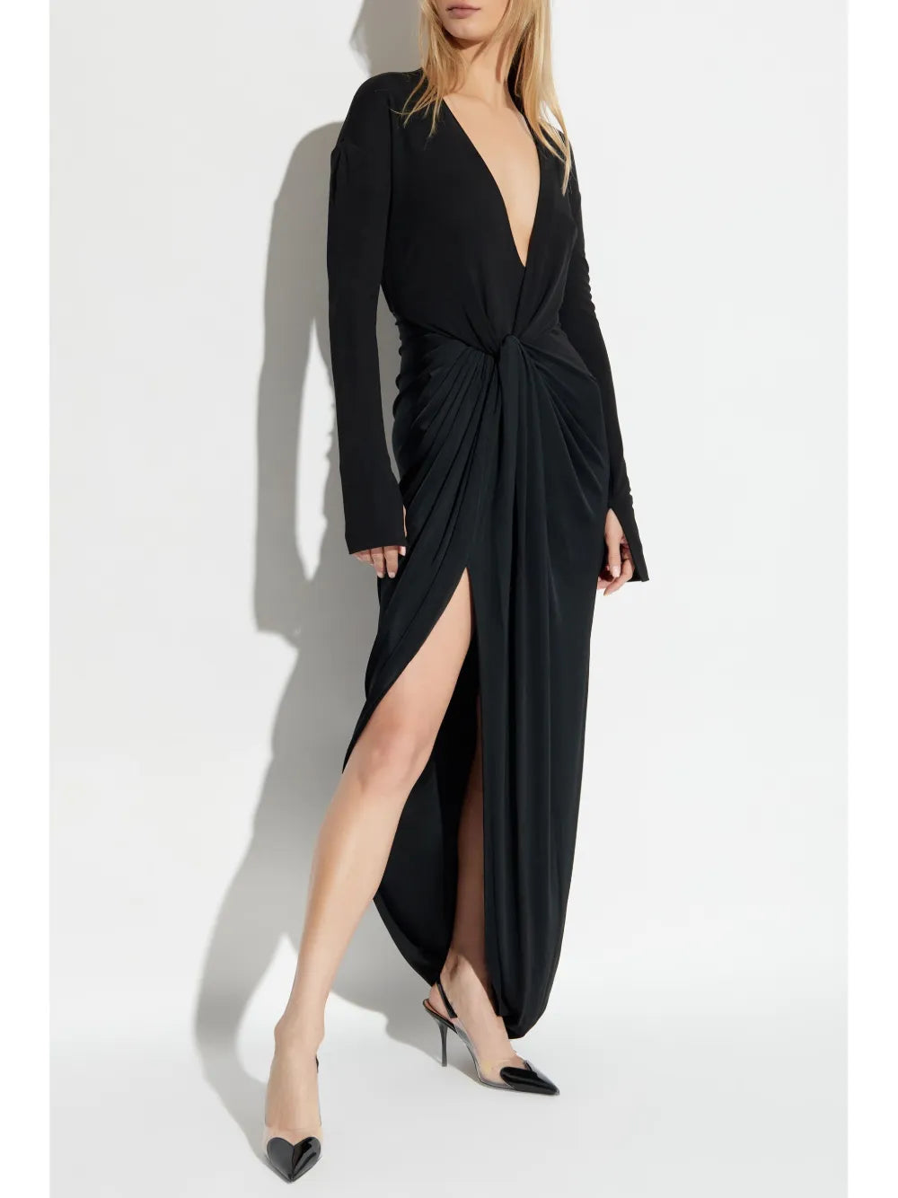 Knot-Detail Jersey Gown