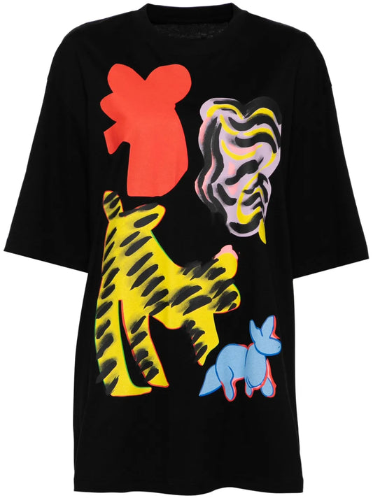 Cat-Printed T-Shirt