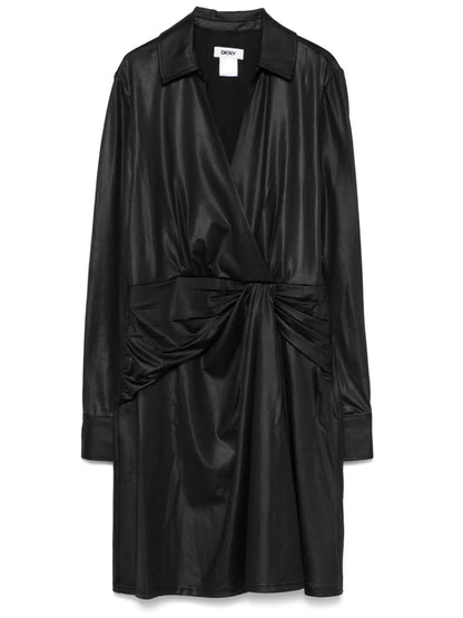 Pleat-Detail Midi Dress