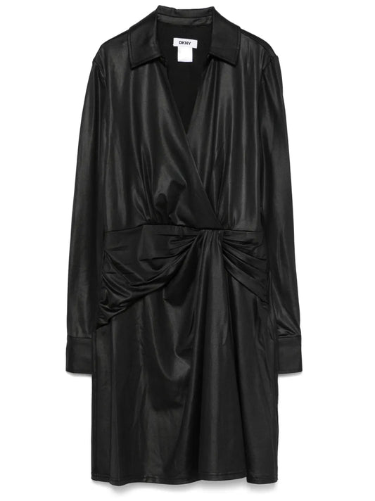 Pleat-Detail Midi Dress