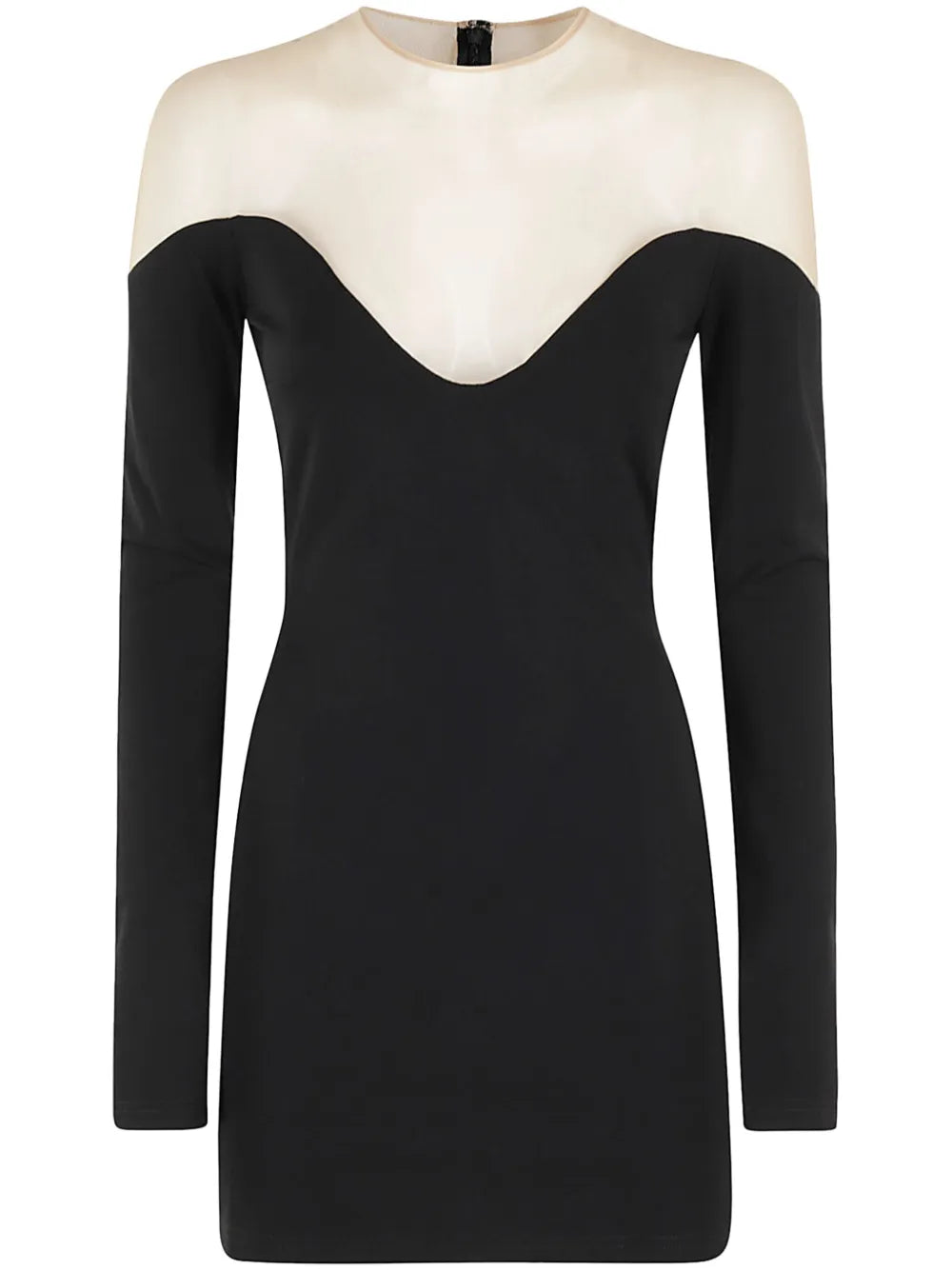 Mesh-Panelling Mini Dress