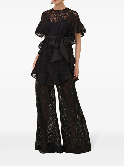 Belted Lace Trousers