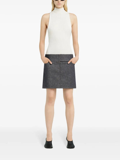 Ribbed Mock-Neck Tank Top