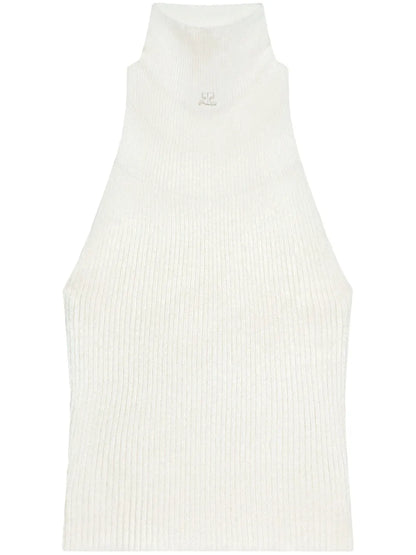 Ribbed Mock-Neck Tank Top