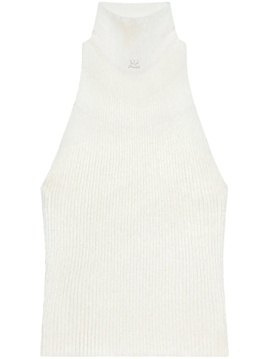 Ribbed Mock-Neck Tank Top