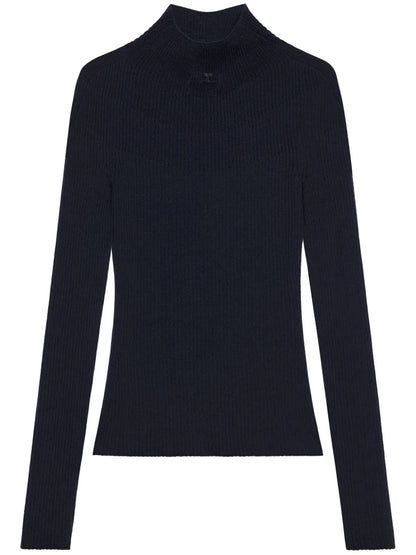 Mock-Neck Ribbed Jumper