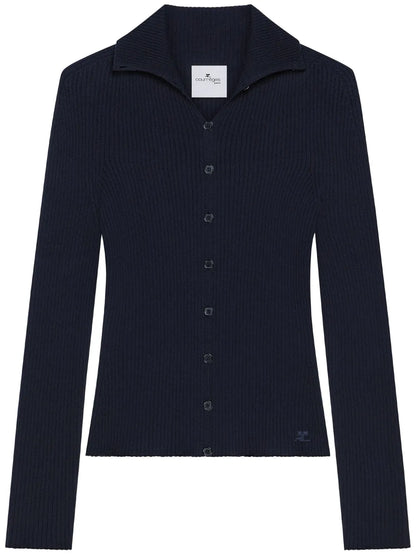 Fine-Ribbed Cardigan