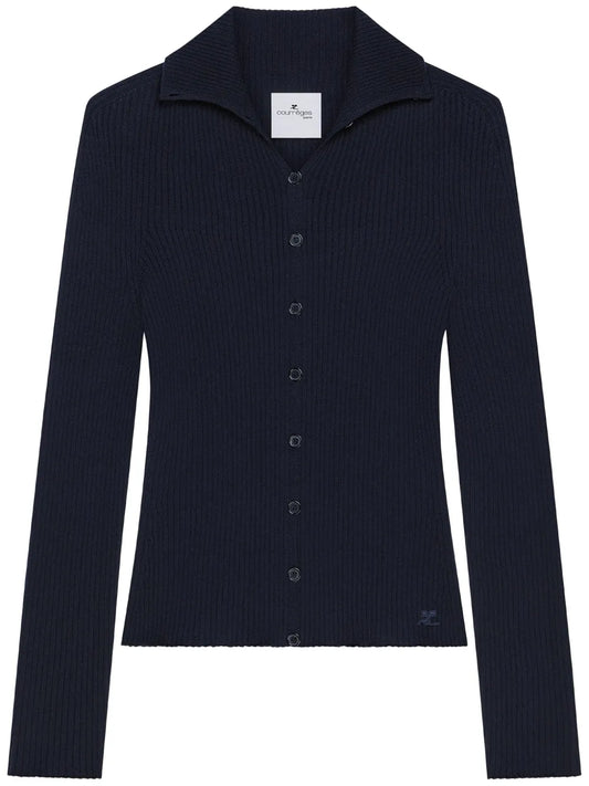 Fine-Ribbed Cardigan