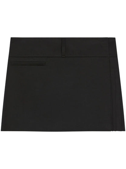 Belted Pleated Mini Skirt