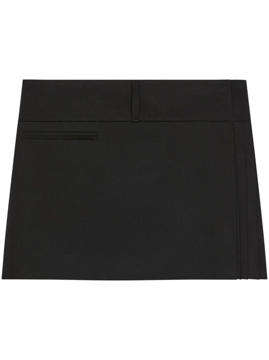 Belted Pleated Mini Skirt