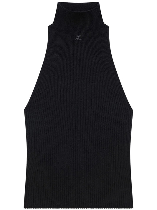 Ribbed Mock-Neck Tank Top
