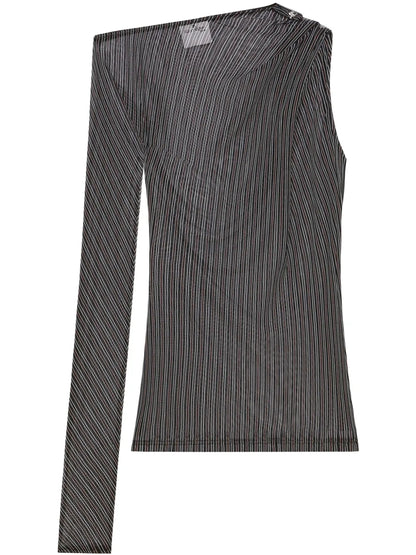 Striped Mesh Top