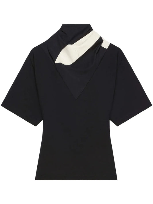 Panelled-Scarf Top