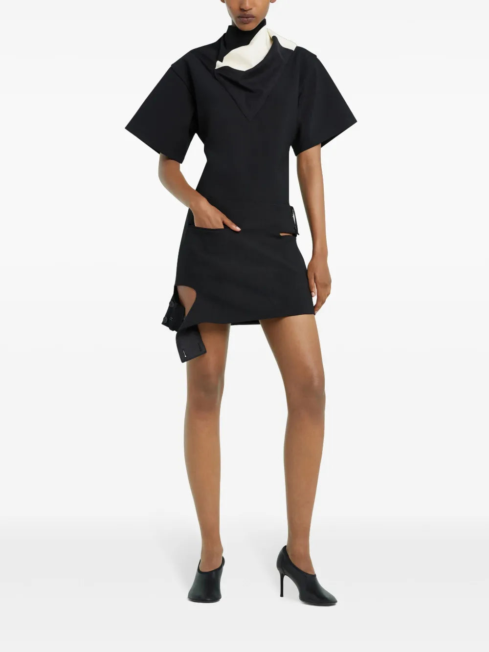 Panelled-Scarf Top