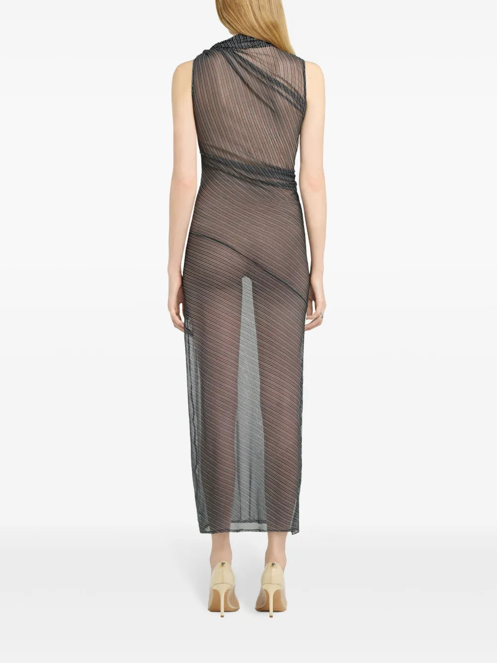 Draped Mesh Dress