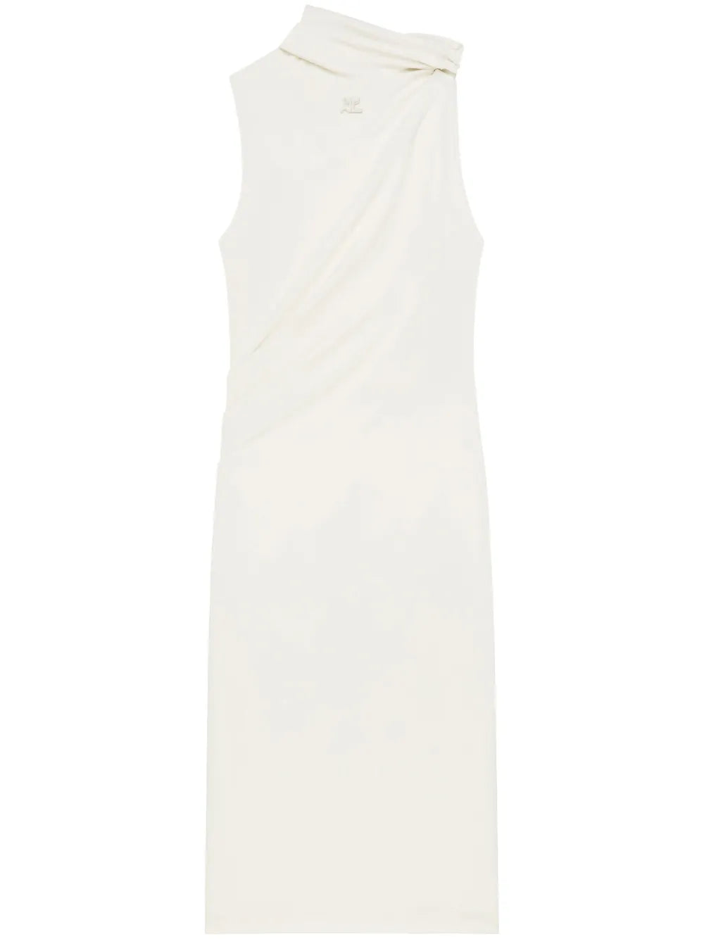 Draped-Detail Midi Dress