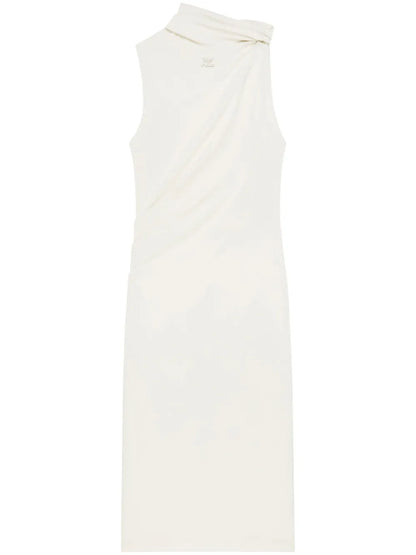 Draped-Detail Midi Dress
