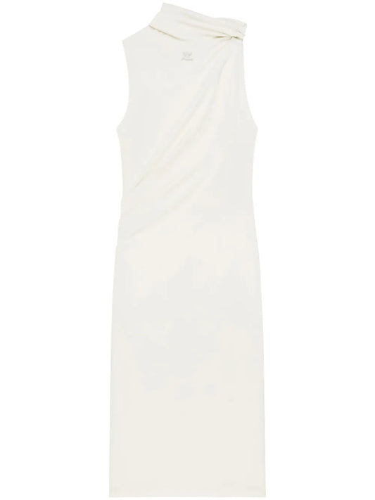 Draped-Detail Midi Dress