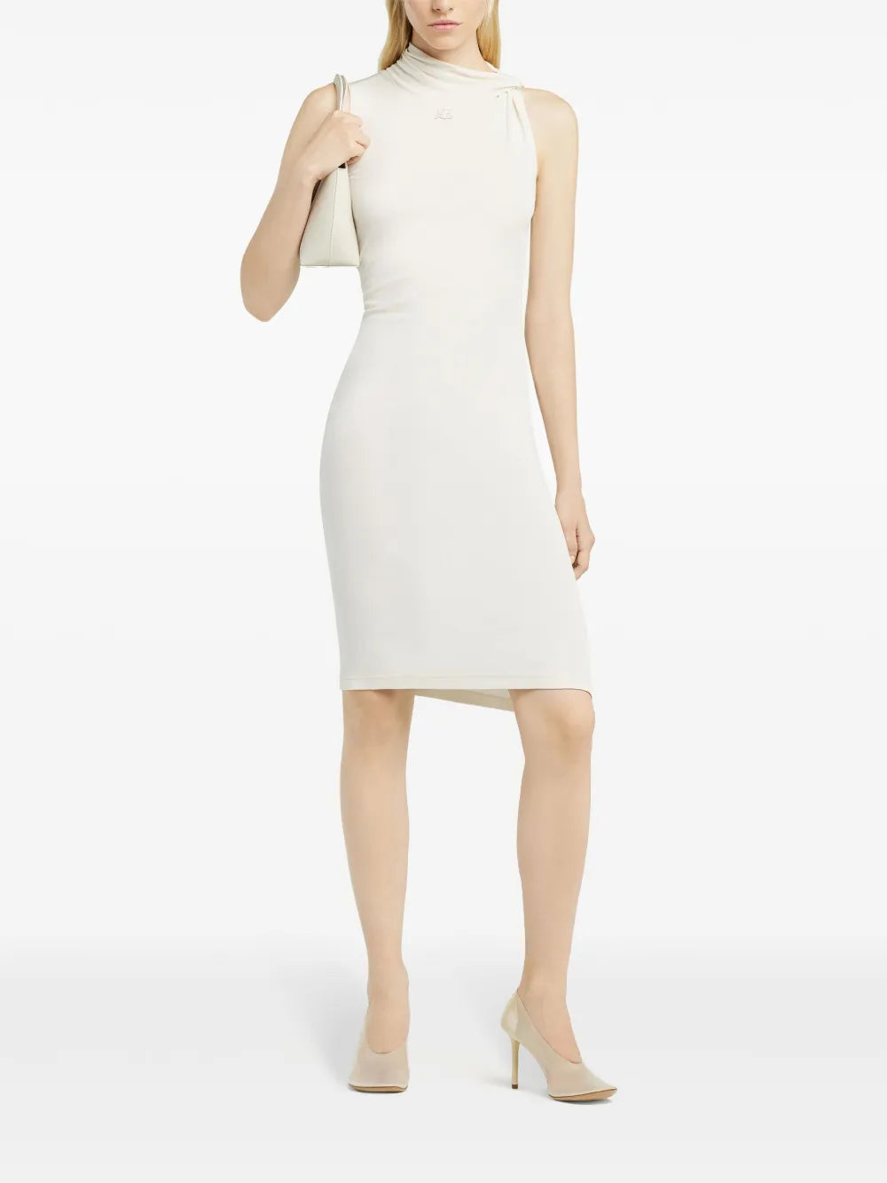 Draped-Detail Midi Dress