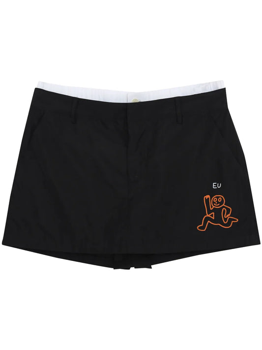 Illustration-Style Print Shorts