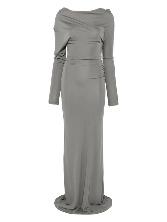 One-Shoulder Draped Maxi Dress