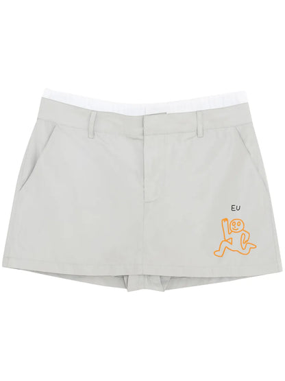 Illustration-Style Print Shorts