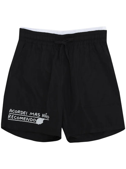 Slogan-Print Track Shorts