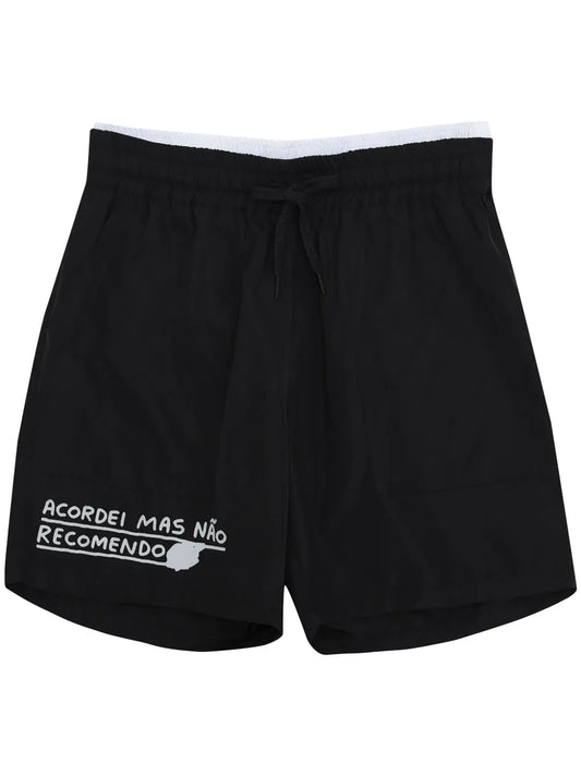 Slogan-Print Track Shorts