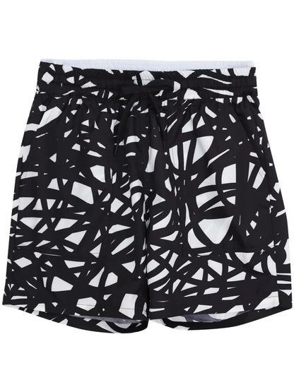 Abstract-Print Track Shorts