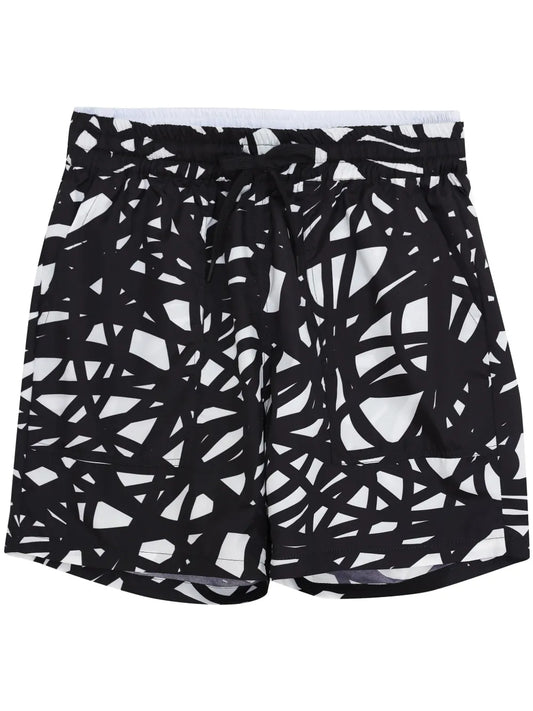Abstract-Print Track Shorts