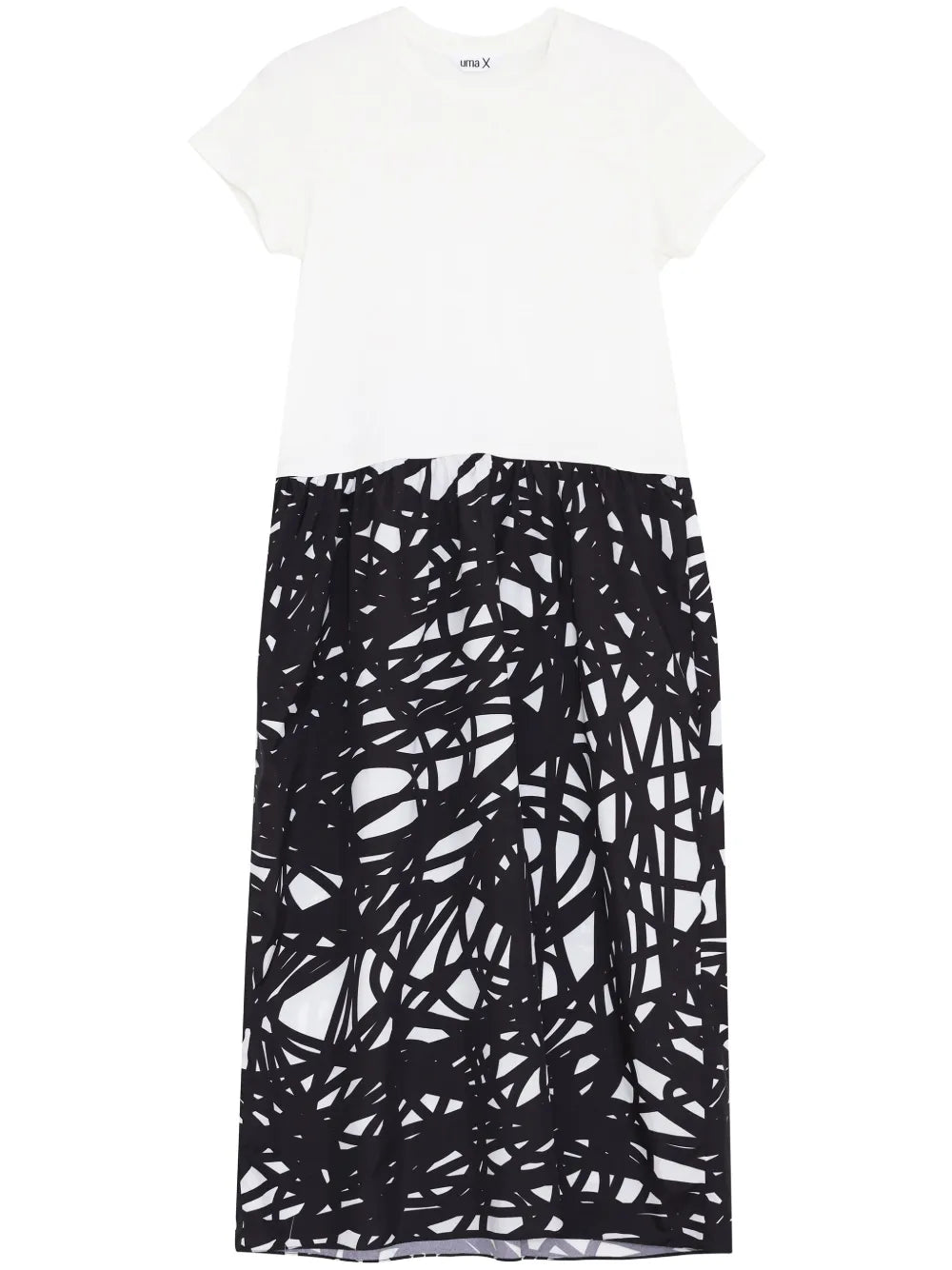 Scribble-Print Maxi Dress