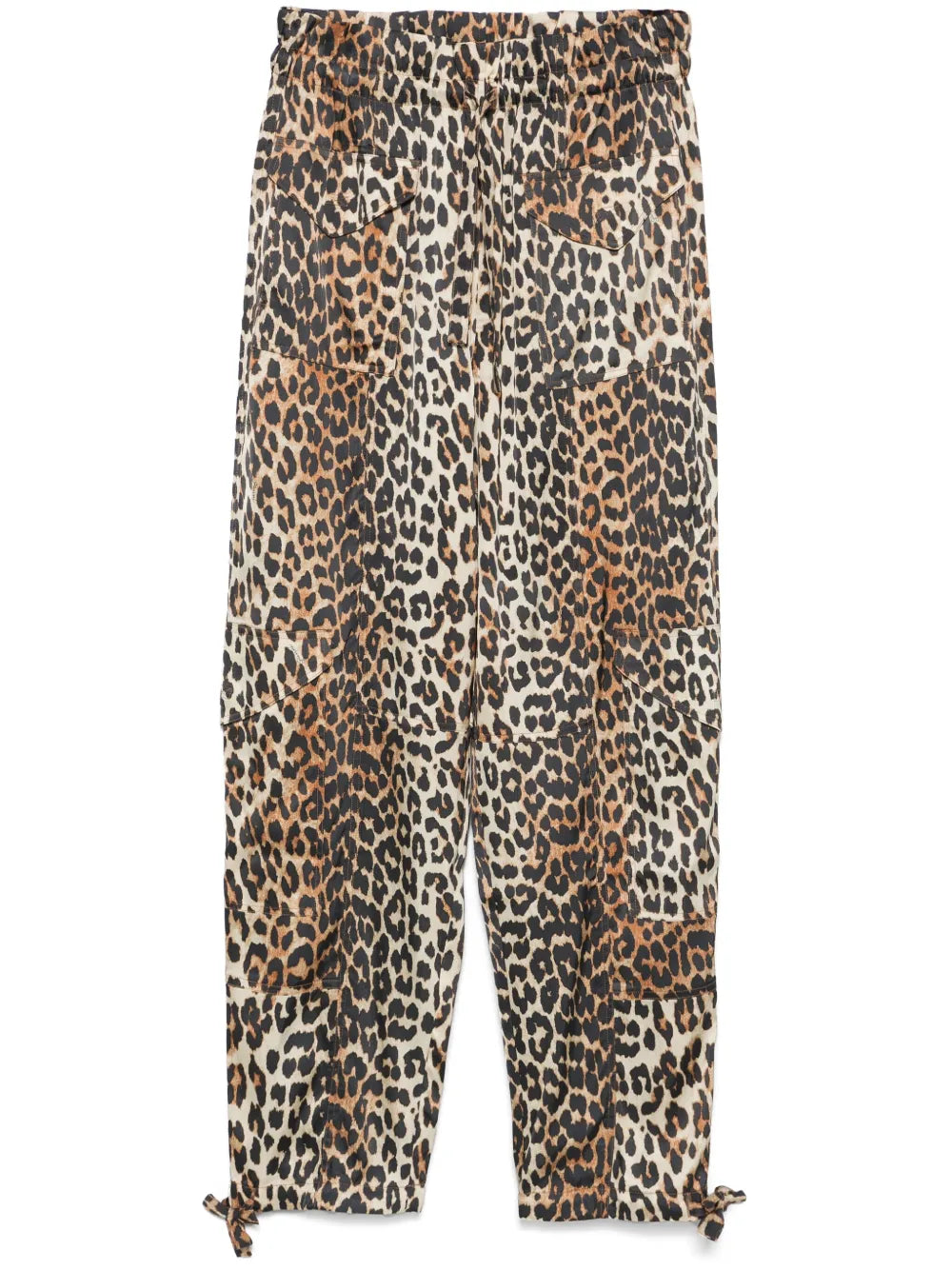 Leopard-Print Satin Trousers
