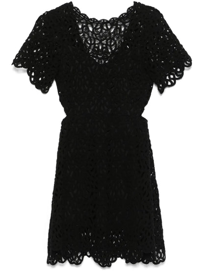 Crochet-Knit Mini Dress