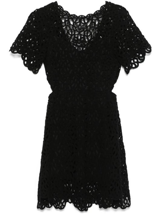 Crochet-Knit Mini Dress