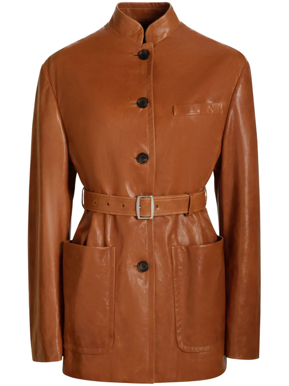 Belted Leather Jacket