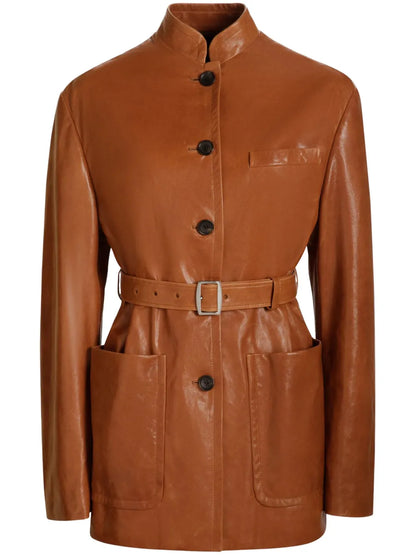 Belted Leather Jacket