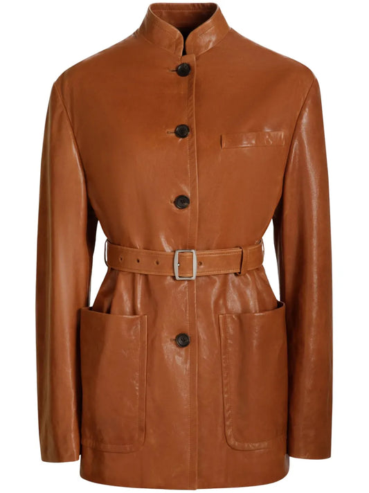 Belted Leather Jacket