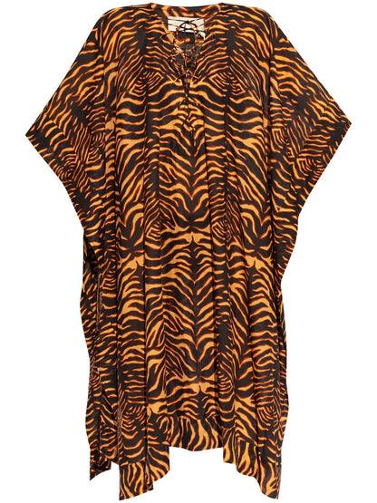 Tiger-Print Cotton-Blend Dress